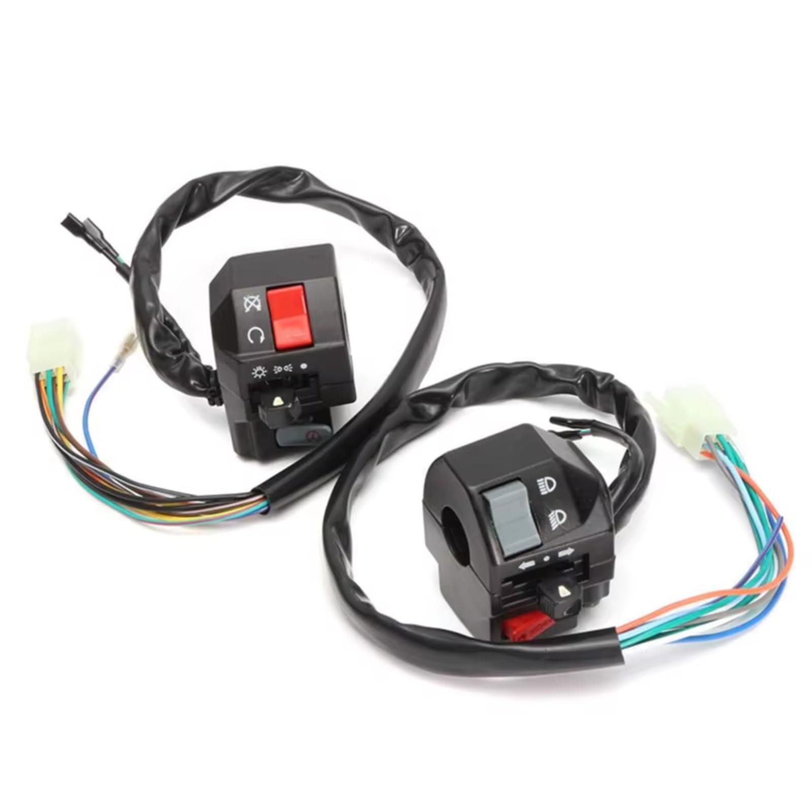 1 Par De Interruptores para Manillar De Motocicleta Compatible con Yamaha SRZ MTR Luces Antiniebla Claxon Intermitentes Arranque Eléctrico.