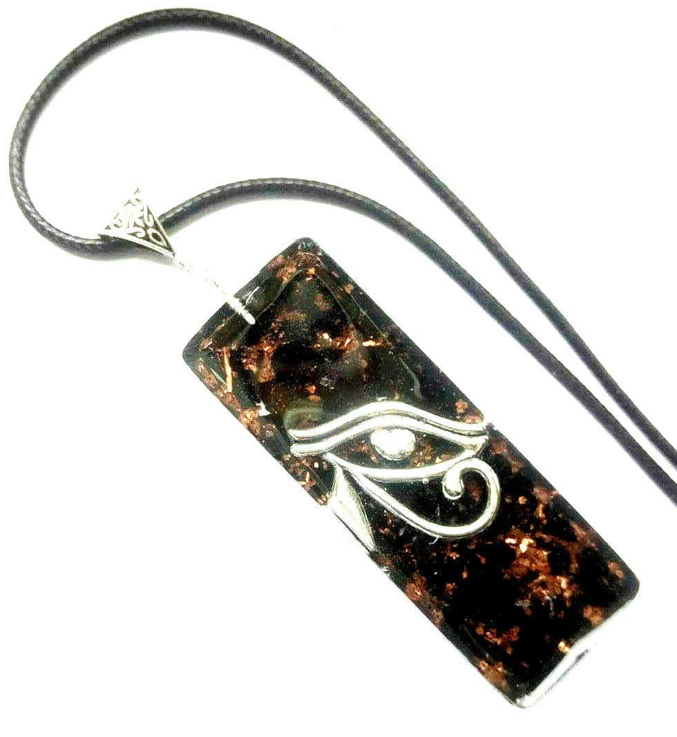necklace Orgone Orgonite necklace pendant Eye of Horus, Black Tourmaline, Reiki, Chakra,New Age
