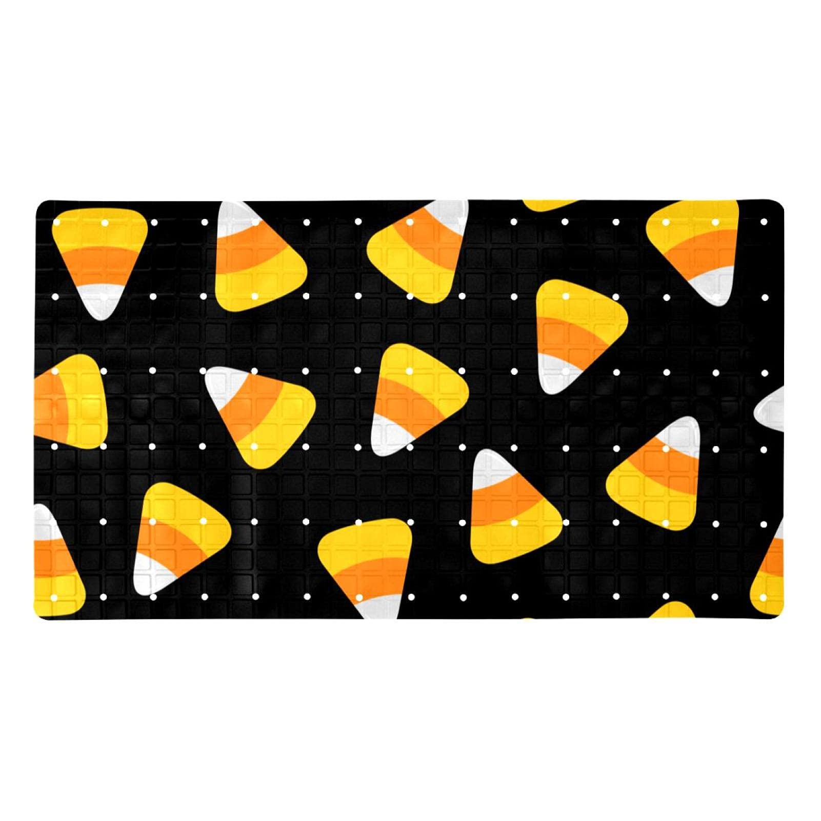 Alfombrilla de baño Halloween negra de 71x40 cm con ventosas