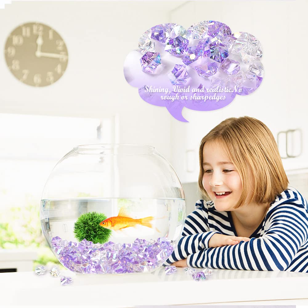 MAIBAOTA 500 PCS Colored Gemstones Diamonds Acrylic Gems Vase Fillers Fake Plastic Crushed Ice Rocks Cubes For Pirate Jewels Treasure Fish Tank Decorations Wedding Party Table Decor And DIY