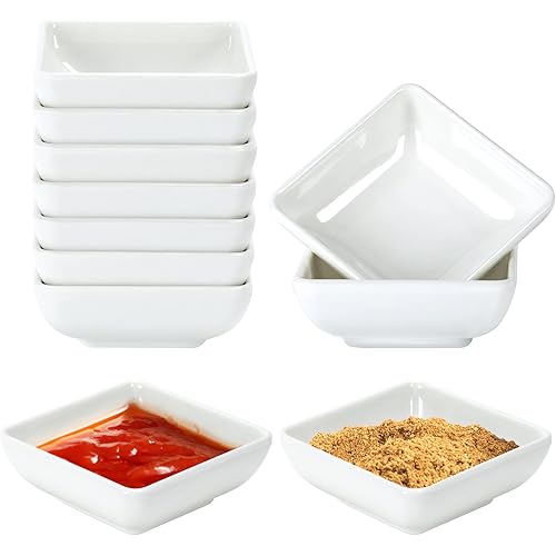 16 Pack 3oz Dipping Sauce Bowls Set, Mini Plastic Soy Sauce Dishes Pinch Bowls Small Charcuterie Bowl Condiment Dish Serving Bowls for Ketchup BBQ Sushi Party Restaurant Wedding Birthday
