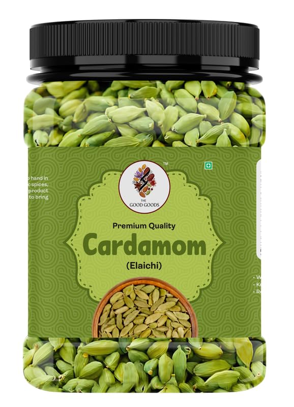 Image of THE GOOD GOODS Whole Green Cardamom (Elaichi) Authentic Flavour for Cooking, Baking & Masala Blends - Rich Aroma & Natural Freshness 200g