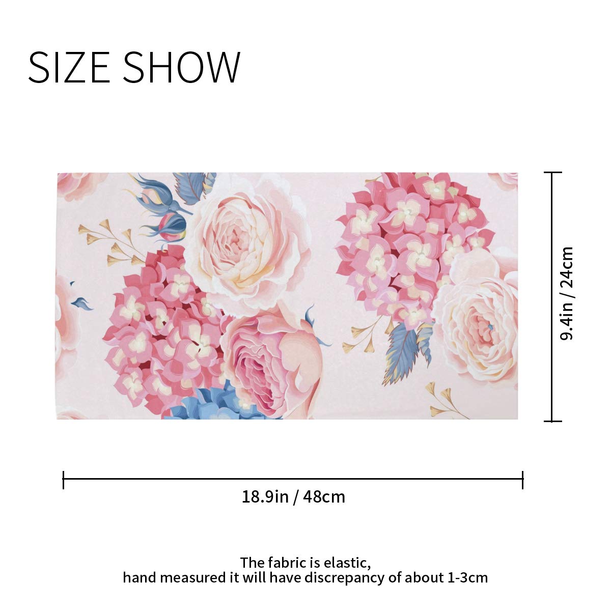 MOYYO Beautiful Rose Hydrangea Face Sun Dust Mask Bandanas Seamless Elastic Head Wrap Neck Gaiter Magic Scarf Headband for Festivals Running Cycling Indoor Outdoor Sport