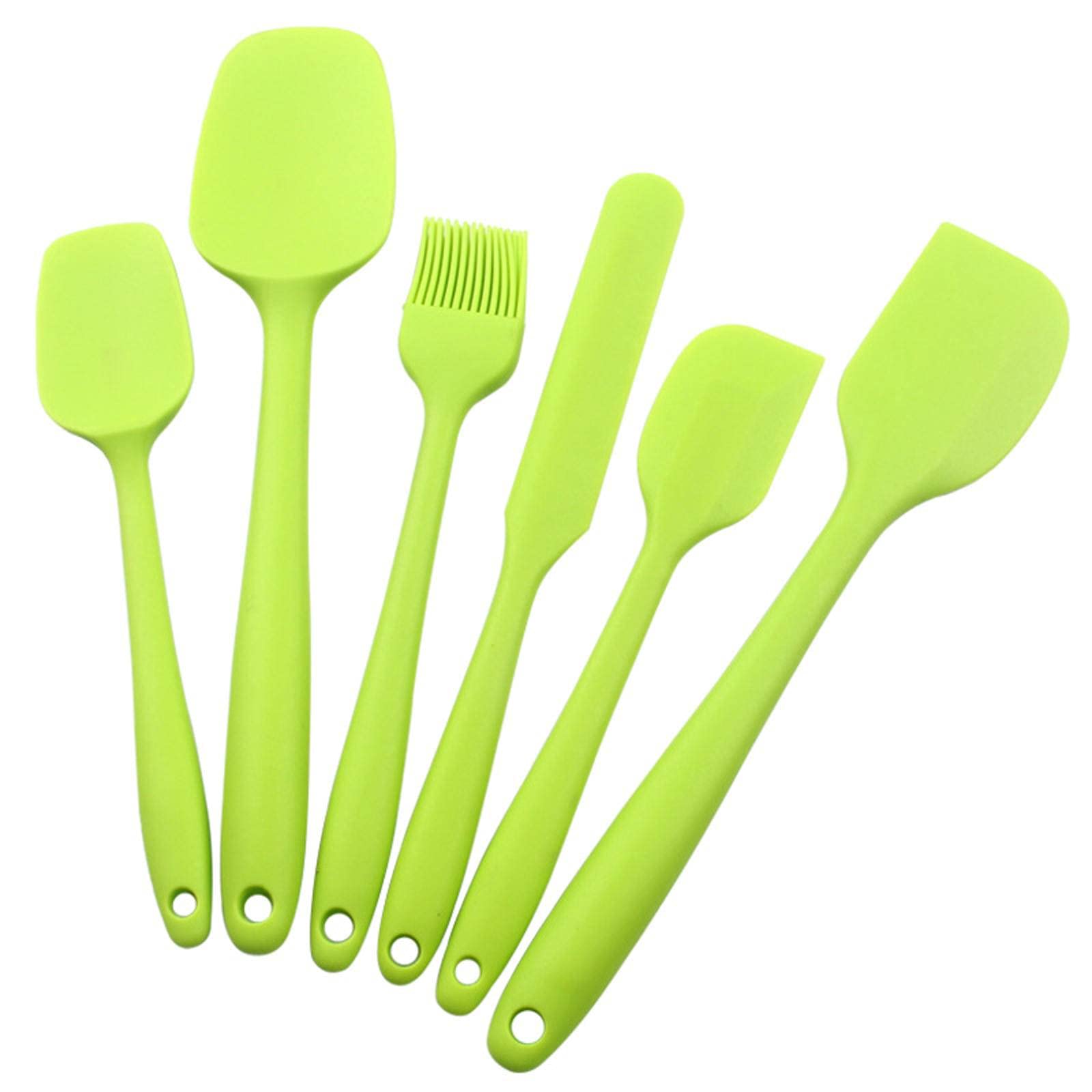 Silikonspatel 6-teiliges Set Silikon Küchenutensilien 6-teilig Spatel Ölpinsel Set Backwerkzeuge Kuchencremespatel, 27x5x2cm/422(Mixed colors)