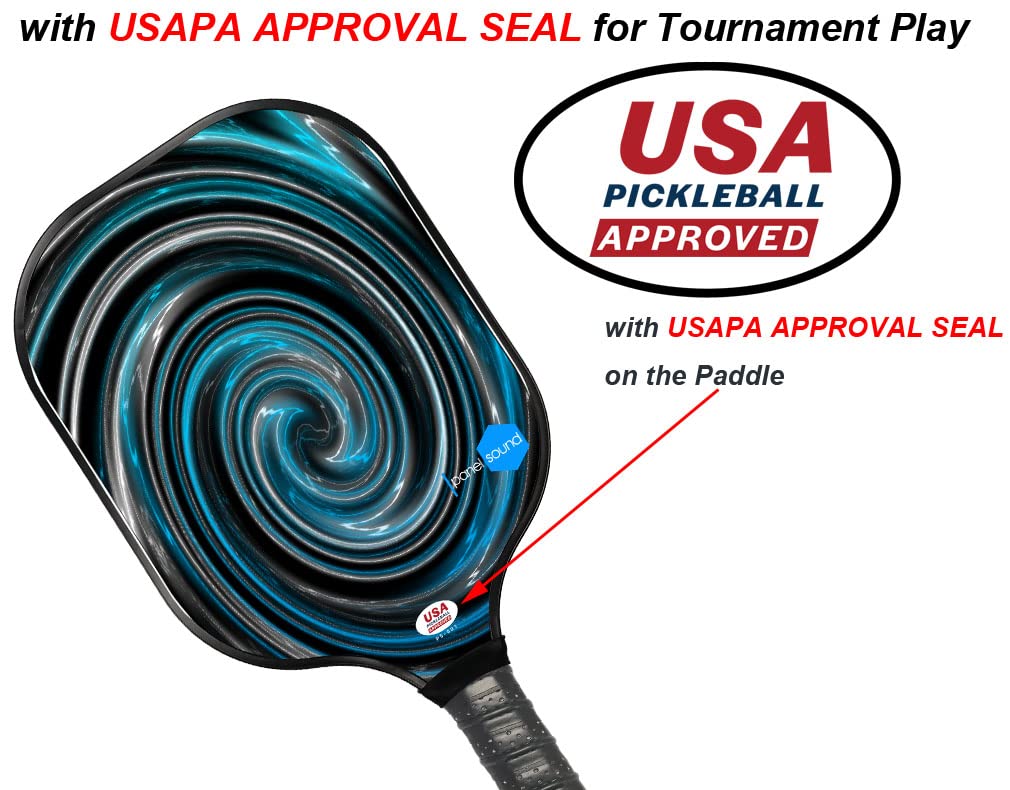 Panel Sound USAPA Approved Pickleball Paddles Graphite Carbon Fiber Face Lightweight Pickleball Paddle Set of 2 Pickleball Rackets, 1 Carrying Case, 2 Cooling Towels & 4 Indoor Balls