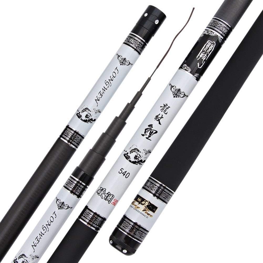 BGSFF Fishing Rod Extra Long High Carbon Fiber Telescopic Power Hand Pole Fishing Rod 3.6M-10M Freshwater Feeder Rod Stick Spare Tip (Color : White, Size : 7.2m)