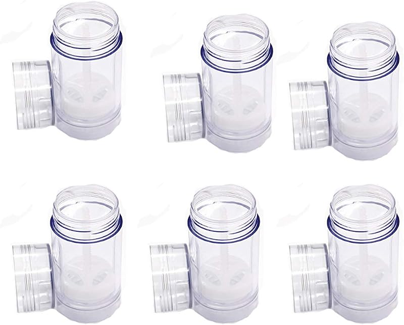Recipientes redondos transparentes de plástico para desodorante, sistema twist-up, pacote com 6