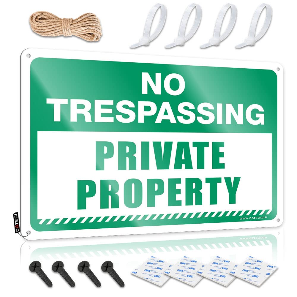 Plaque Cool Necessities Accessories No Trespassing Private Property - Vintage Wall Decor For Restroom(20X30CM)