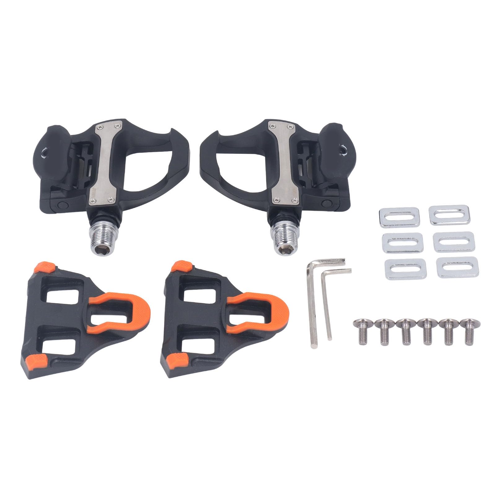 Pedali di bloccaggio con tacchette Set Tacchette con cuscinetti aerodinamici Pedale autobloccante compatibile con il Pedali in nylon leggeri ad alta resistenza per
