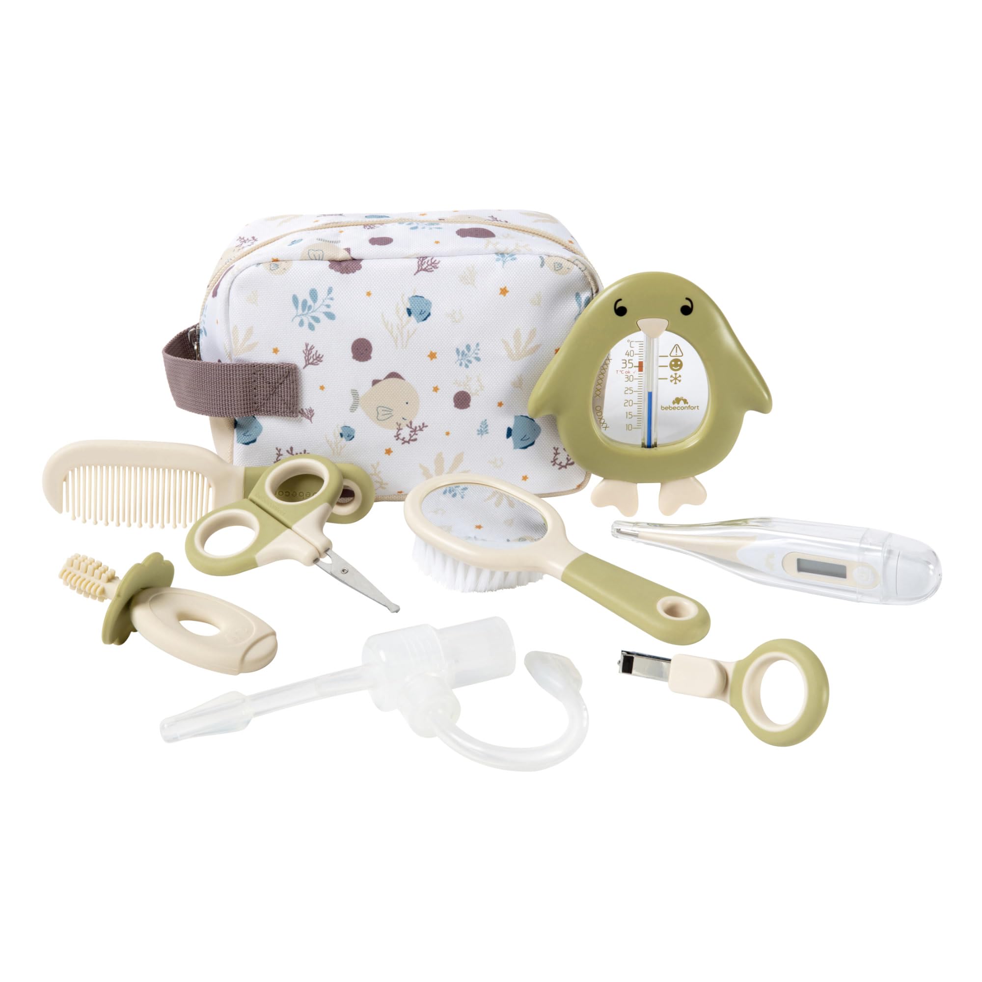 Bebeconfort Trousse de toilette bébé Essential Care, kit de soins pour bébé dès la naissance, idéal pour voyager, trousse incluse, Under the Sea