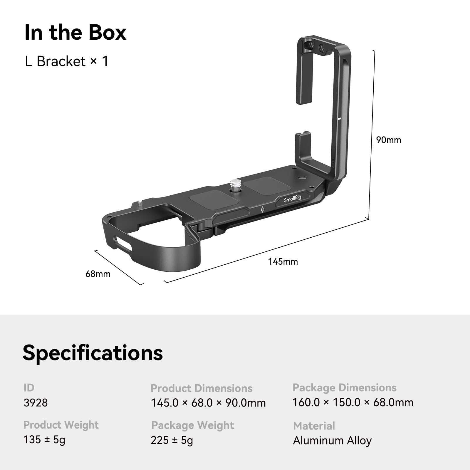 (Versione Aggiornata) SMALLRIG X-H2 / X-H2S L Bracket per FUJIFILM X-H2 / X-H2S con Piastra a Sgancio Rapido Integrata per Arca-Swiss, Passaggio Rapido Tra Ripresa Orizzontale e Verticale - 3928B