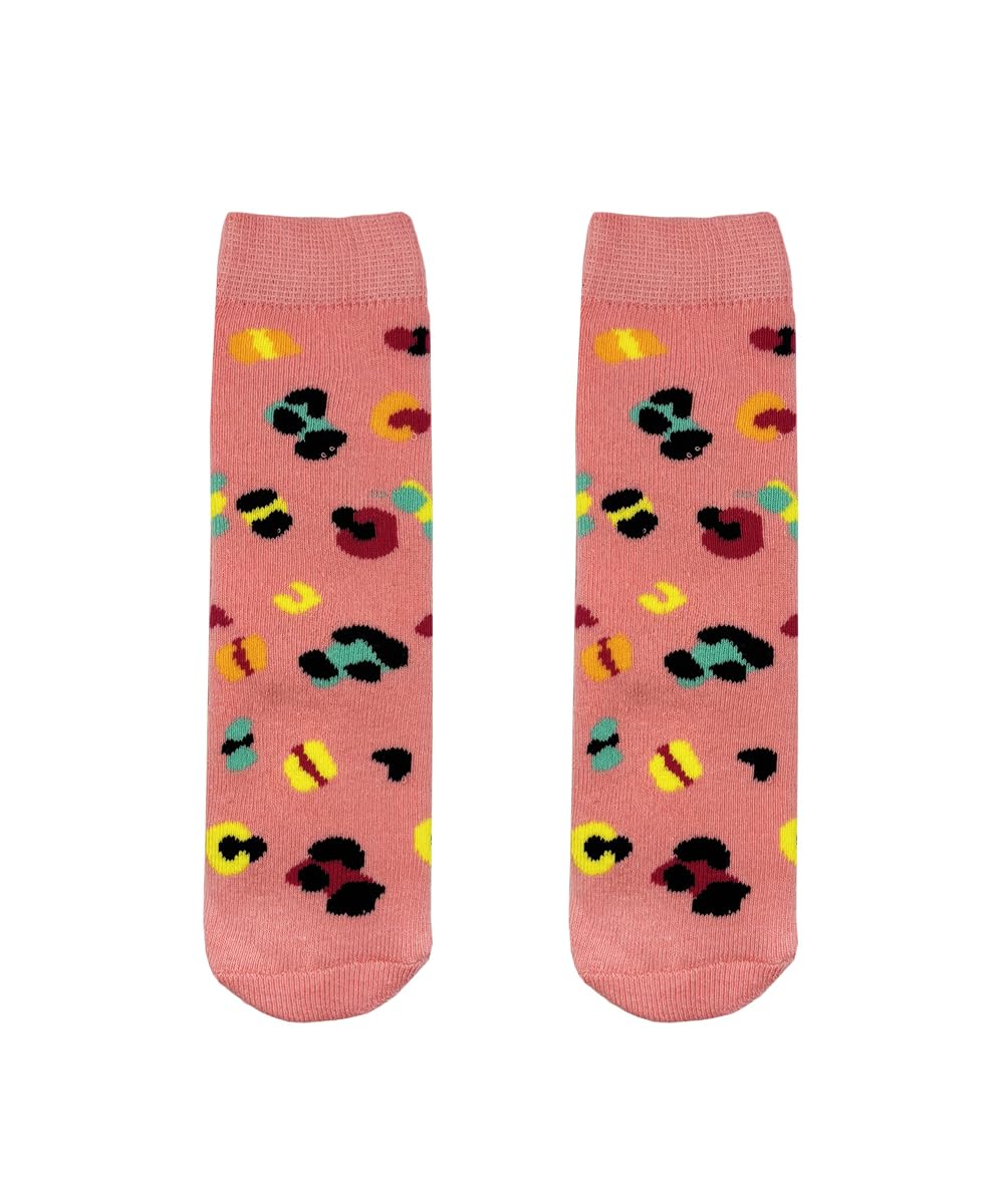 Squelch Wellies Kids Pink Leopard Cotton Socks 3-6 Years