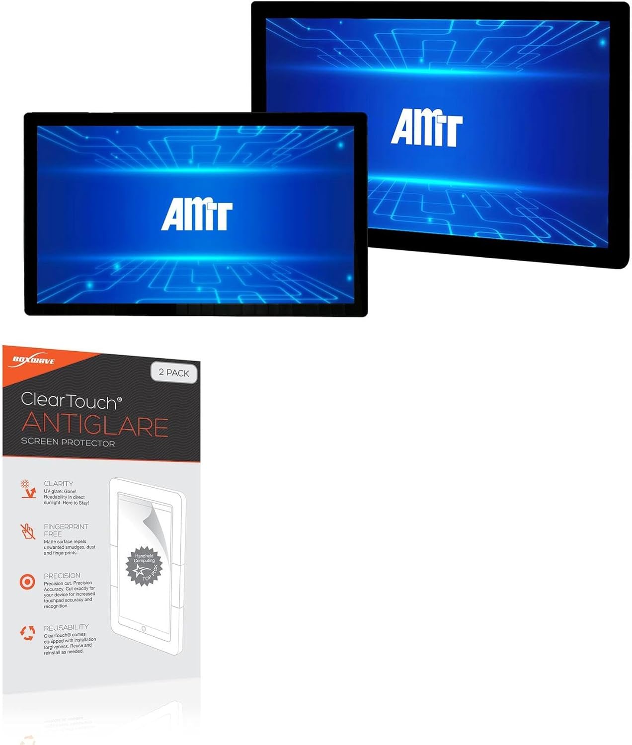 BoxWave Screen Protector Compatible With AMT Value-Added Touchscreen Display (10.1 in) - ClearTouch Anti-Glare (2-Pack), Anti-Fingerprint Matte Film Skin