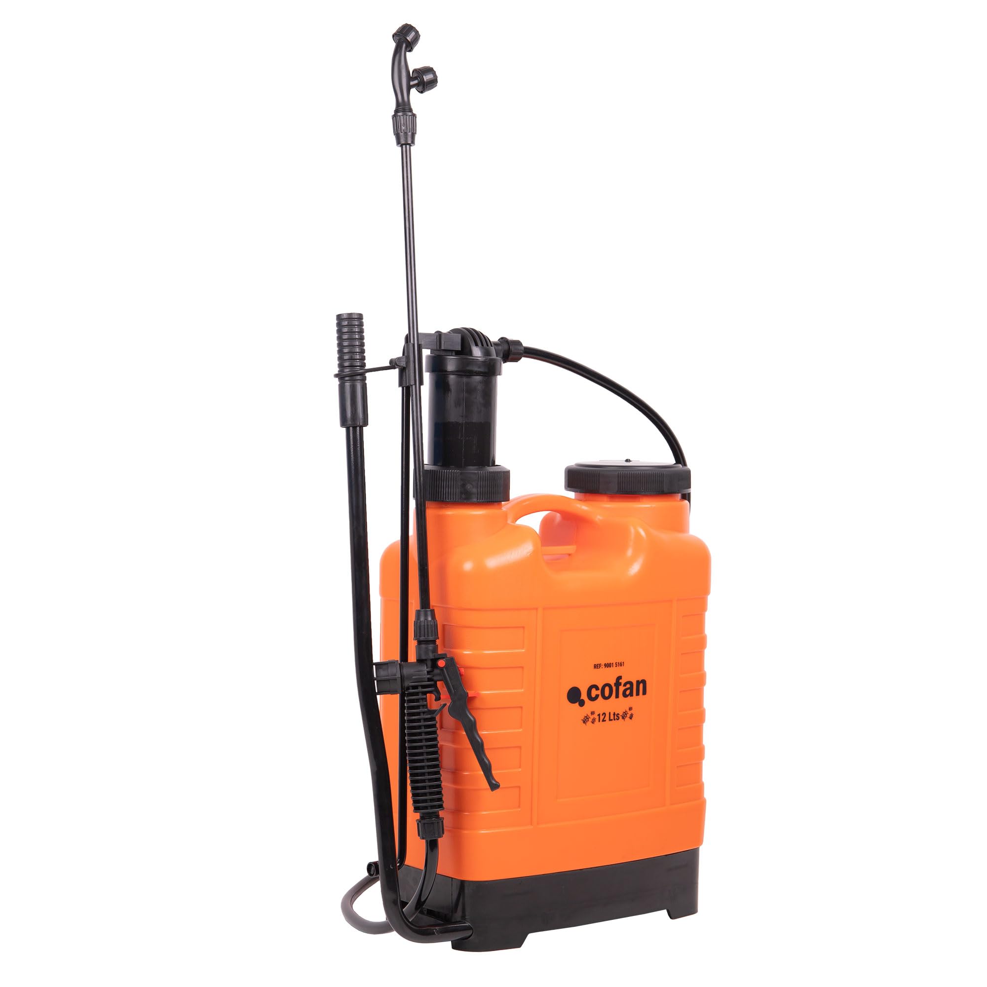 Cofan Pulverizador de Espalda Manual 12L Profesional, con Lanza 50 cm y 3 Boquillas, Presión 3 Bares, Ergonómico, Ligero y Resistente