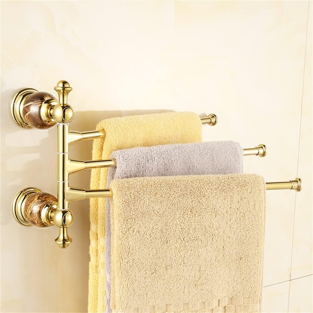 Antique Copper Gold Towel Rack Luxury Crystal and Diamond Bar Wall Mounted Bathroom Accessories