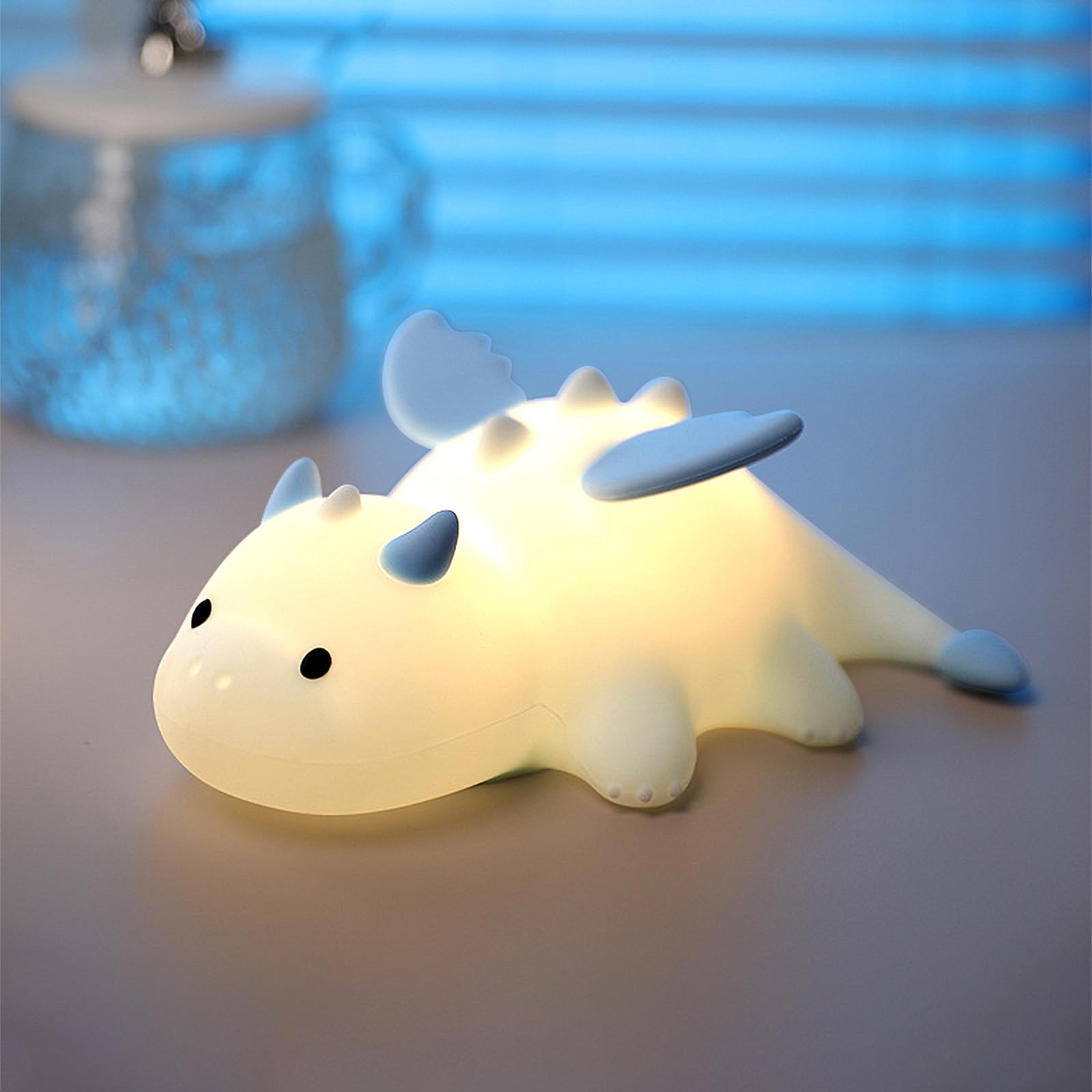 YATOSEEN Dragon Night Light for Kids, Soft Silicone LED Touch Lamp