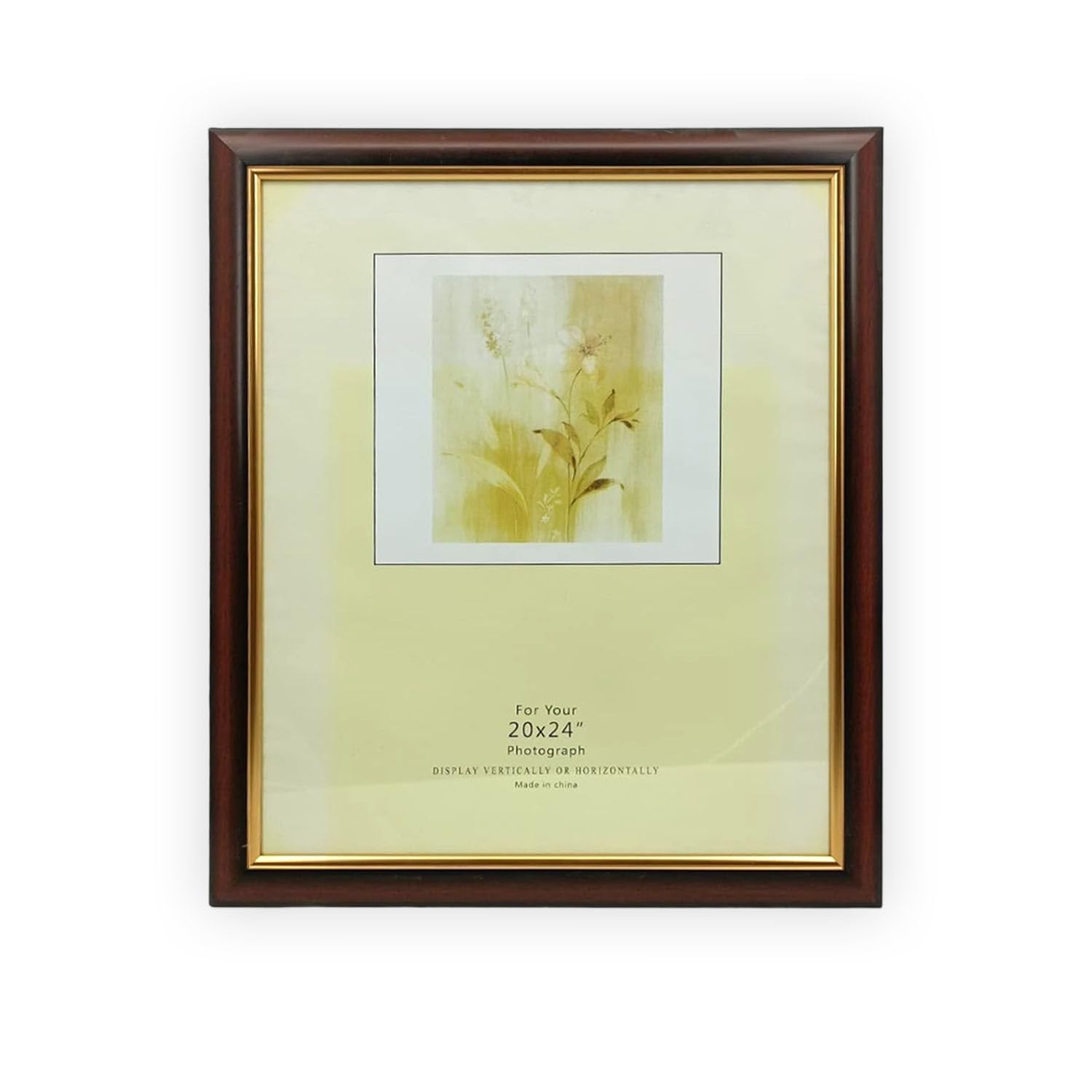 DECORHILLS FRAMES & DECORRectangular Glass Photo with Wood , Wall Mount Display for 20x24 Inches Picture