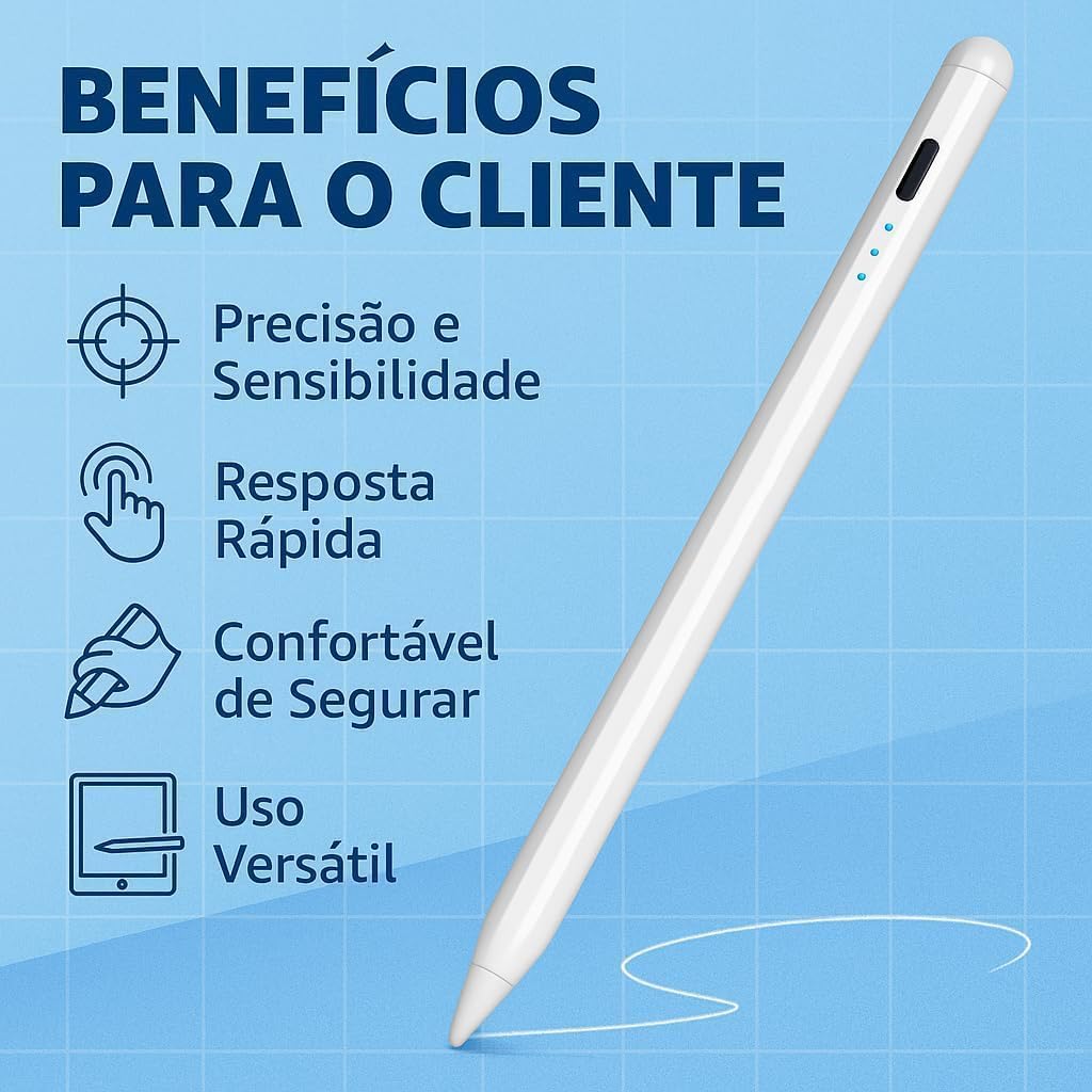 Caneta Stylus Touch Screen Recarregável Ponta Fina 1.5mm Para iPad Tablet Celular Android iOS USB Compatível Notebooks Desenho Escrita Ilustração Alta Precisão Carga Rápida Premium Caneta Stylus Touch Screen Recarregável Ponta Fina 1.5mm Para iPad Tablet Celular Android iOS USB Compatível Notebooks Desenho Escrita Ilustração Alta Precisão Carga Rápida Premium