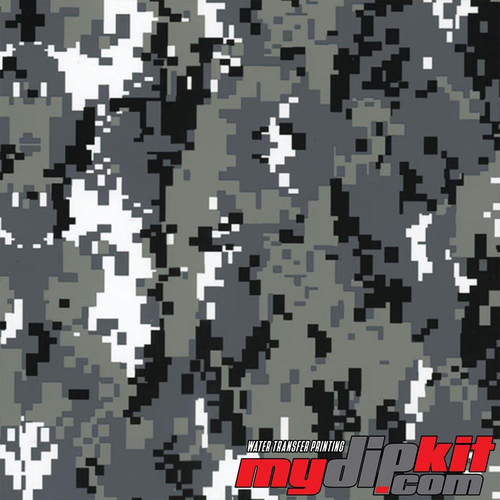 Hydrographic Film - Water Transfer Printing - Hydro Dipping - Gray/Black and Clear Digi Camo - MC-831-A