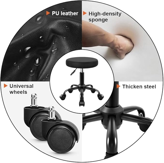 Silla De Oficina Giratoria Sin Apoyabrazos Altura Ajustable miniatura 5