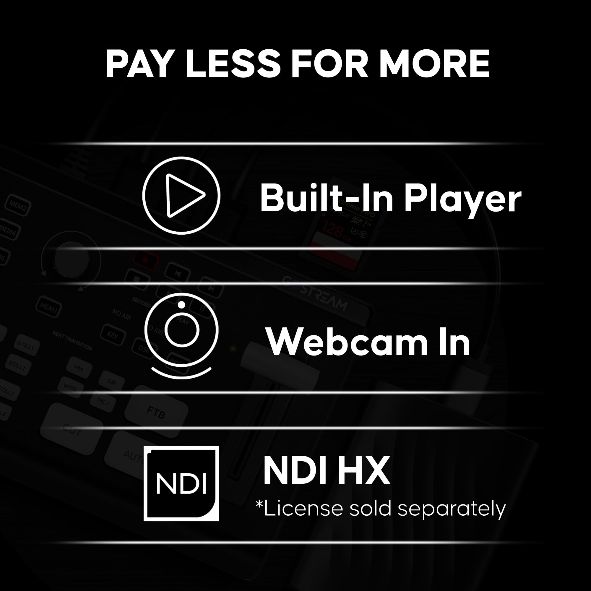 Osee GoStream Deck HDMI Pro Videomischer Schalter, Mehrkamera Live Streaming Switcher mit Aktualisierbarem NDI, Live Produktion für Broadcast & Streaming