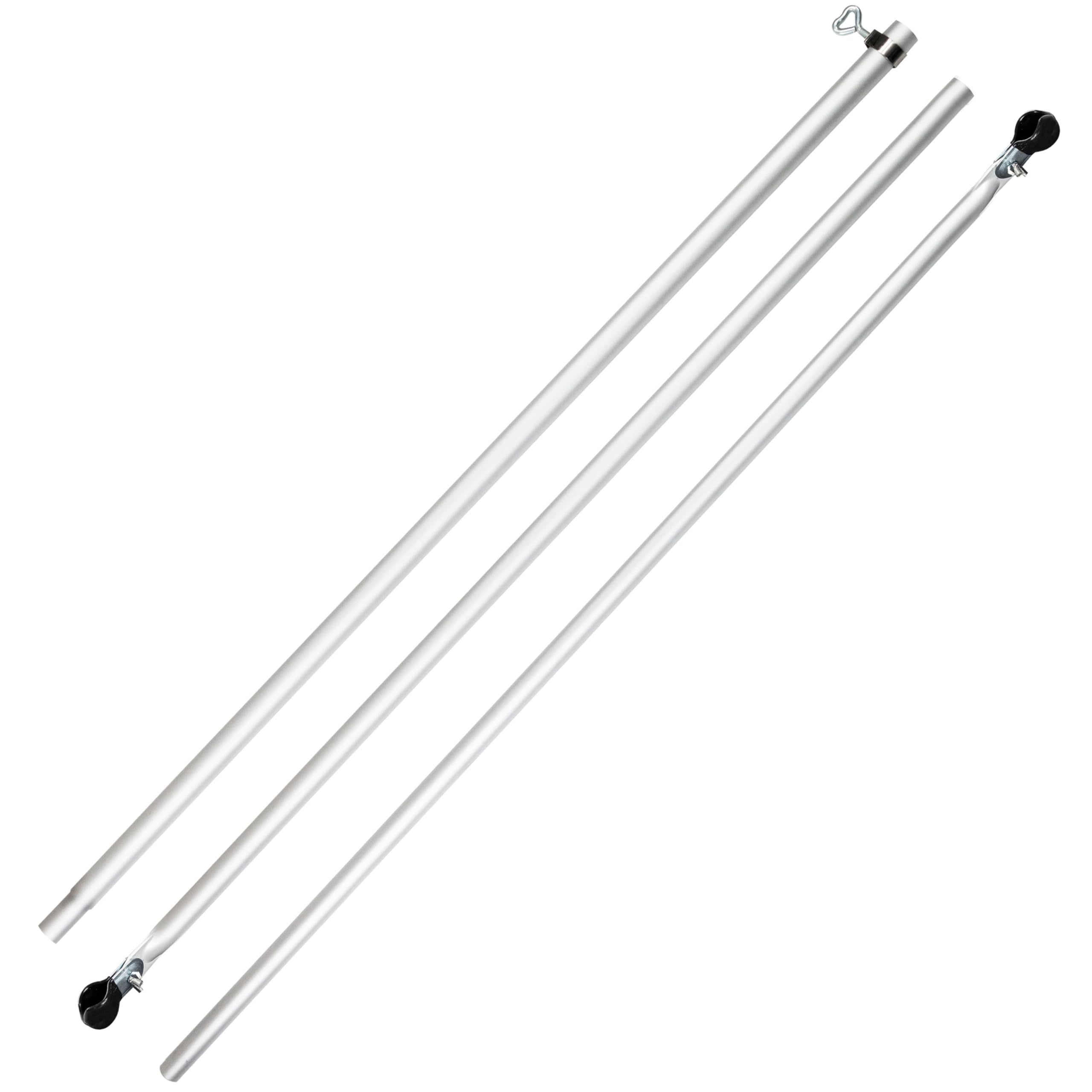 2X Mât Tente Télescopique Aluminium 210-290cm Ø28/25mm 2X Pinces Tringle