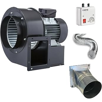 Turbo Centrifugal Centrifugal Fan 1800 m3/h 230 V Flange + Flexible Tube + Regulator Air Extraction Fan Radial Centrifugal Fan