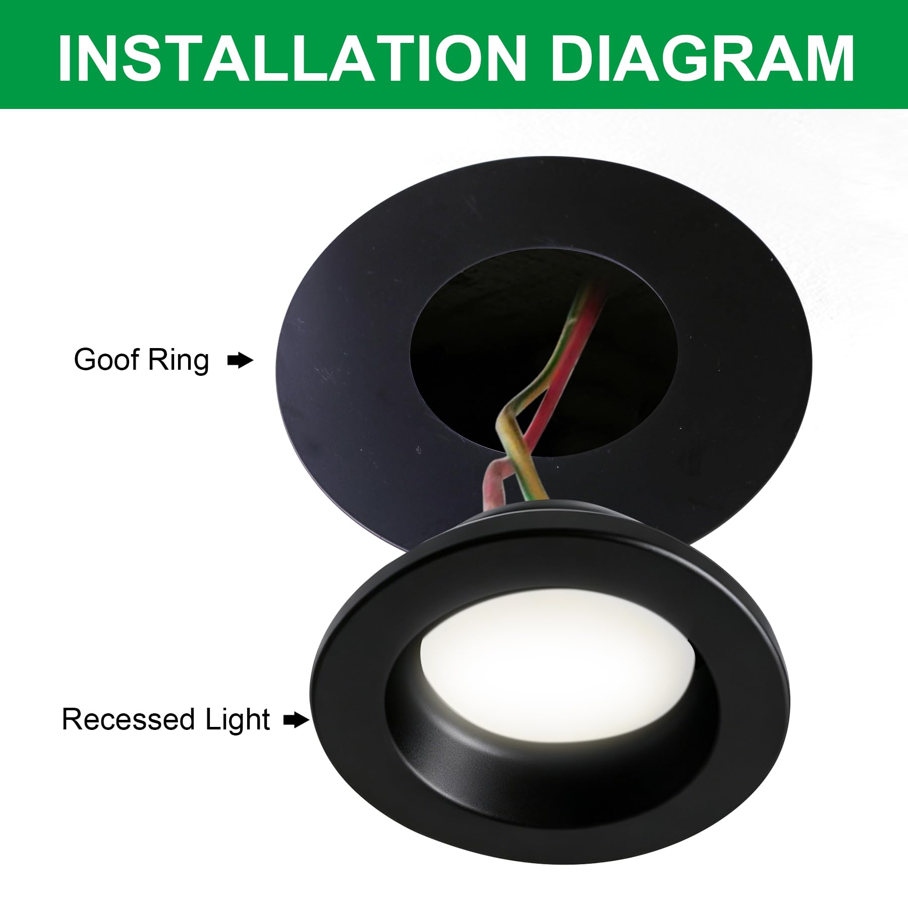 The Can Converter Ceiling Medallion for Recessed Can Light, Iron Ceiling Decorative Flat Goof Ring & Cover Plate for 5" & 6" Chandeliers & Pendants, Matte Black, 1 Pack — Amazon image 3