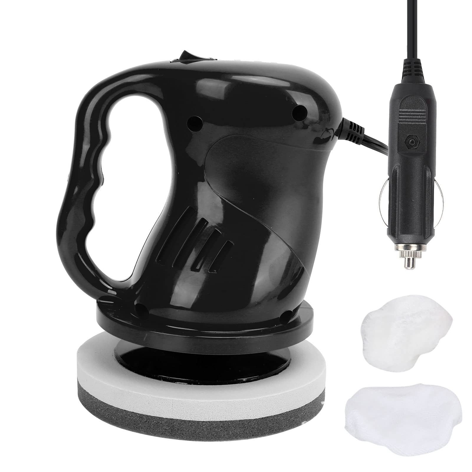 Car Power Polishing Waxing Machine Tool Set 12V 40W Portable Replacement for Home Outdoor Car Detailing and Waxing (A black)