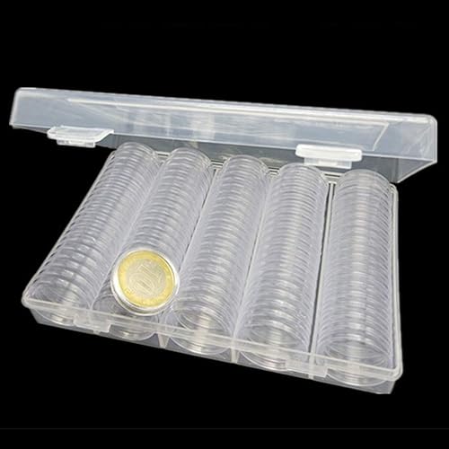 GGGarden Caja de almacenamiento de monedas de 1.063in, 100 unidades, cajas redondas de 1.063in, caja de soporte redondo portátil transparente - #3