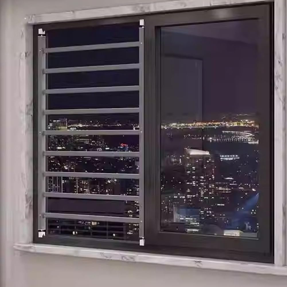 Protectores de Ventanas para niños, protección Interior a Prueba de niños, reja de Seguridad para Ventanas, Evita caídas accidentales, reja Ajustable (100 x 89 cm)