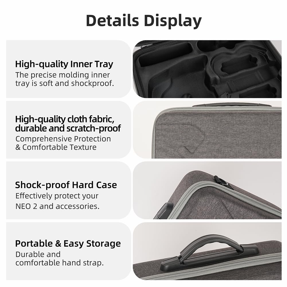 Lokyoyo Carrying Case for DJI Neo 2 Motion Fly More Combo, Portable Travel Storage Shoulder Bag for Goggles N3, RC Motion 3 - Image 4