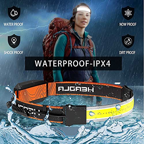 Getovin Headlamp Rechargeable, 2-Pack Head Lamp Flashlight Broad Beam Usb Led Headlight With Red Safety Taillight Ultra Bright Hard Hat Light Head Light Band Waterproof,Outdoor Camping,Running,Hiking #TOP6