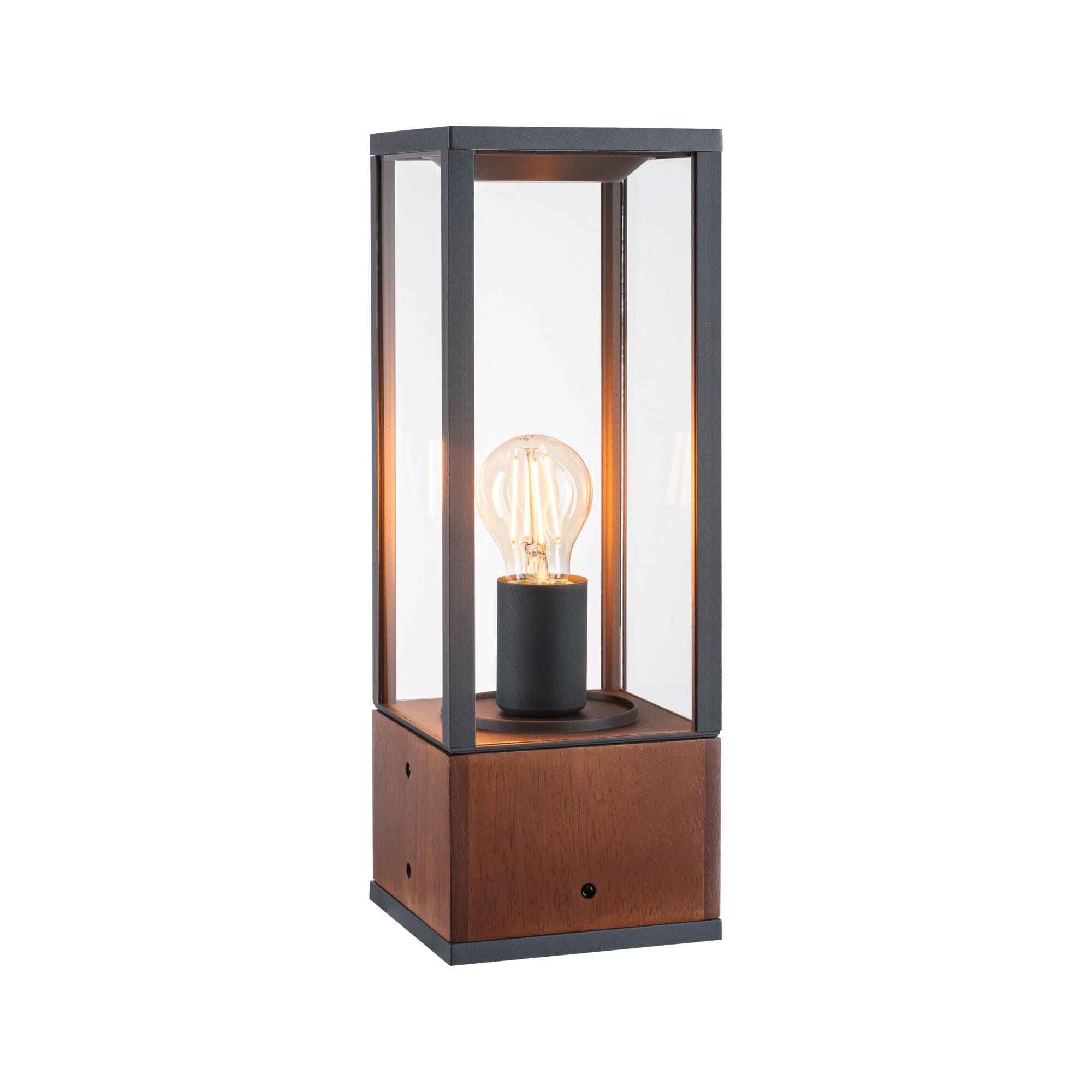 Paulmann 94675 Lampada LED per esterni oggetto luminoso Timba IP44 400mm paletto d’illuminazione senza lampadina angolare max. 60 W Outdoor legno E27