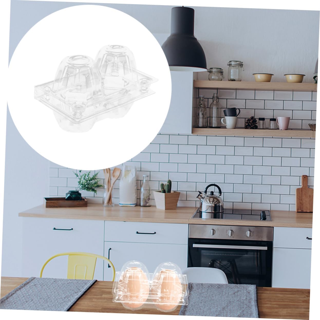 Medium Plastic Egg Carton for 100pcs 2-Slot Egg Packaging Holder for Home Kitchen and Storage