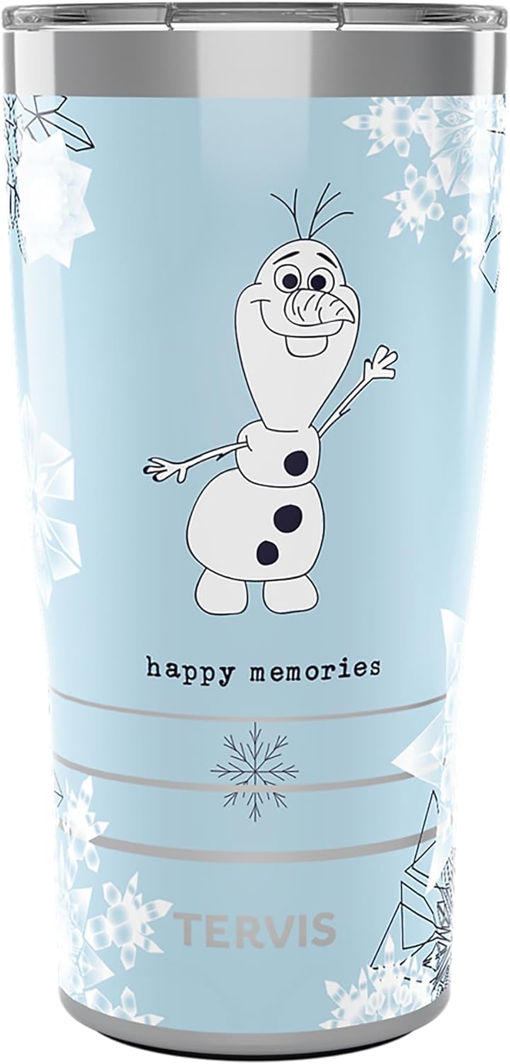 Tervis Traveler Disney Frozen 2 Olaf Triple Insulated Tumbler Travel Cup Keeps Drinks Cold & Hot, 20oz, Stainless Steel