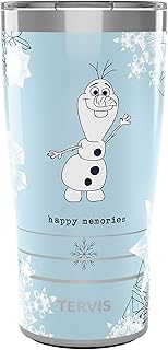 Tervis Traveler Disney Frozen 2 Olaf Triple Insulated Tumbler Travel Cup Keeps Drinks Cold & Hot, 20oz, Stainless Steel