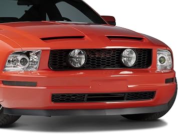 GT Style Pony Delete Grille with Integrated Fog Lights | Aggressive Front End Styling Upgrade | Direct Replacement | Compatible with Ford Mustang V6 20052009