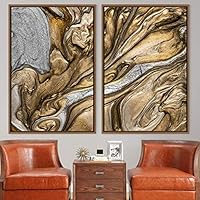 2 Piece Framed Canvas Wall Art Organic Fluids Canvas Prints Home Artwork Decoration for Living Room,Bedroom - 16