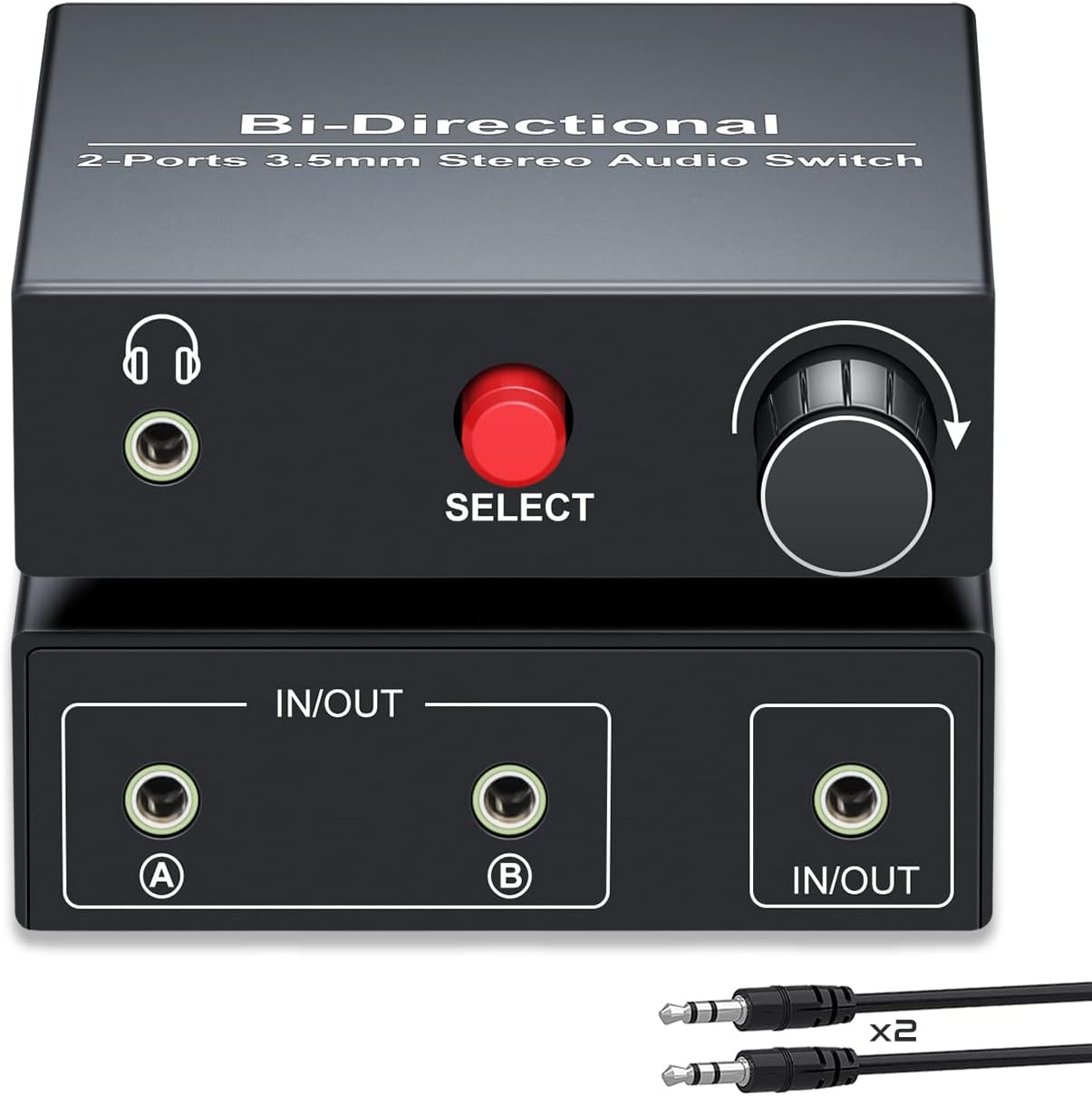 Amazon.com: 3.5mm Stereo Audio Switcher, 2 in 2 Out Audio Switch, AUX ...