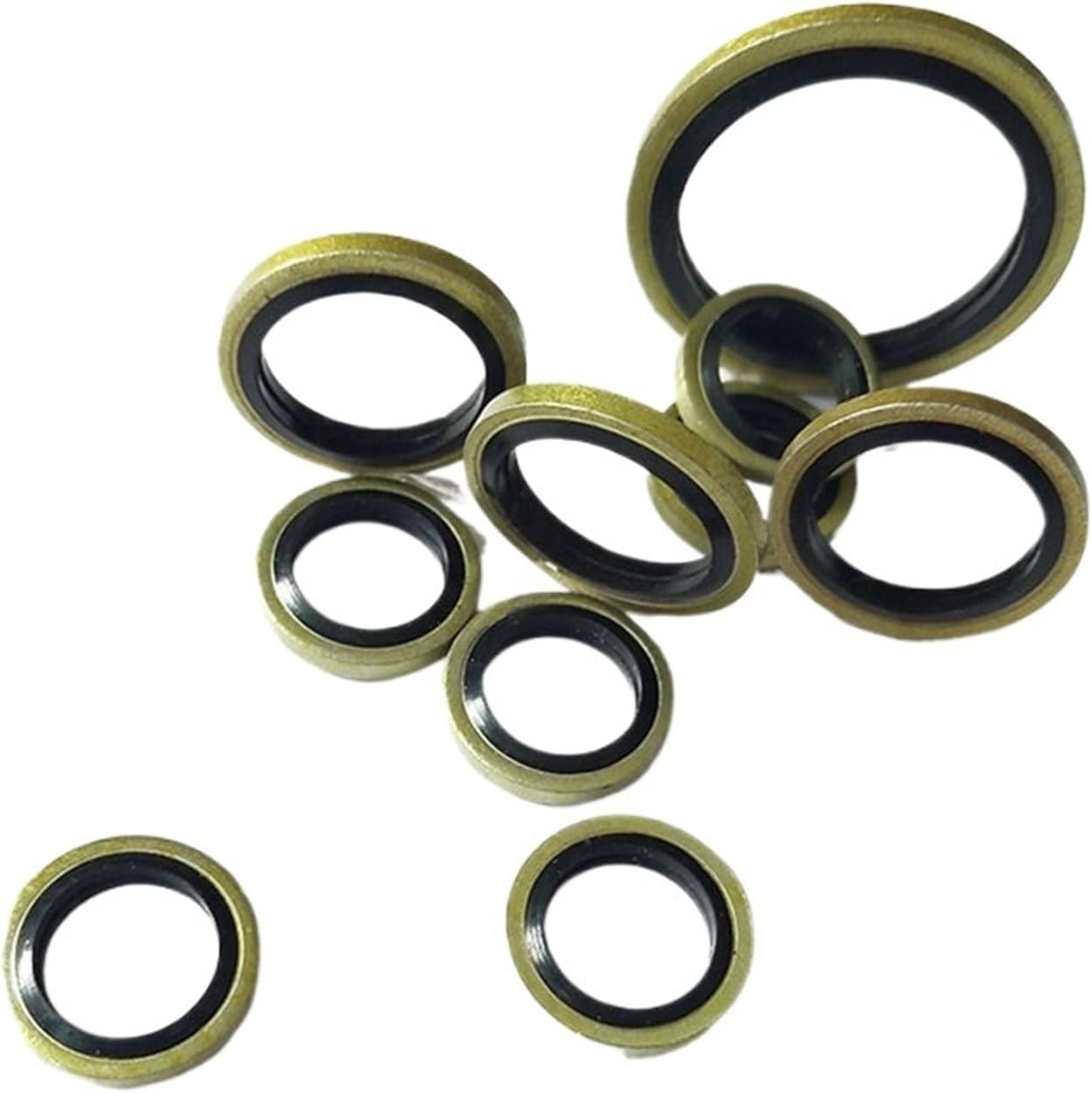 Bonded Washer Metal Rubber 6/8/10/12/14/16~60mm Drain Plug Gasket Fit M6/M8/M10/M12/M14/M16~M60 Combined Washer Sealing Ring(Size:M48 (2pcs))