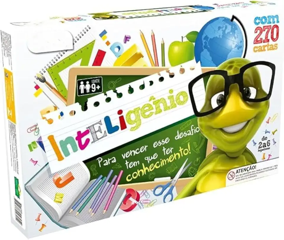 Jogo Inteligênio, Jogo de Tabuleiro Educativo, para 2 a 6 Jogadores, 9+ Anos