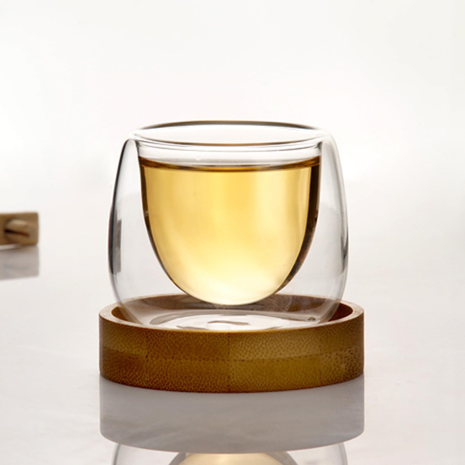 LOVIVER 6 Tazzine da caffè in Vetro a Doppia Parete, Circa 51-60 ml con sottobicchieri, Vetro borosilicato, Tazze per Bicchieri isolanti Trasparenti per tè, Cappuccino, Latte, caffè