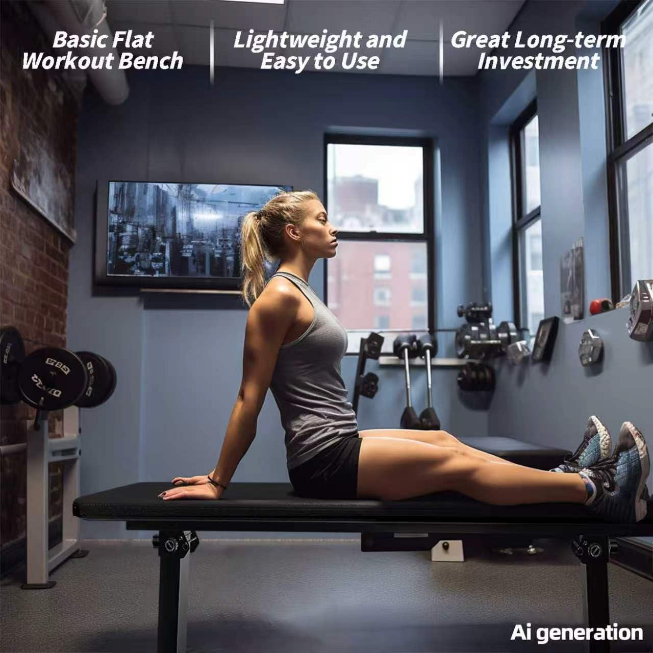 Flat Bench, Flat Weight Workout Exercise Bench Easy,Assembly,Foldaway Bench for Adjustable Dumbbells or an Adjustable Dumbbell Set,Strength Training Bench Press