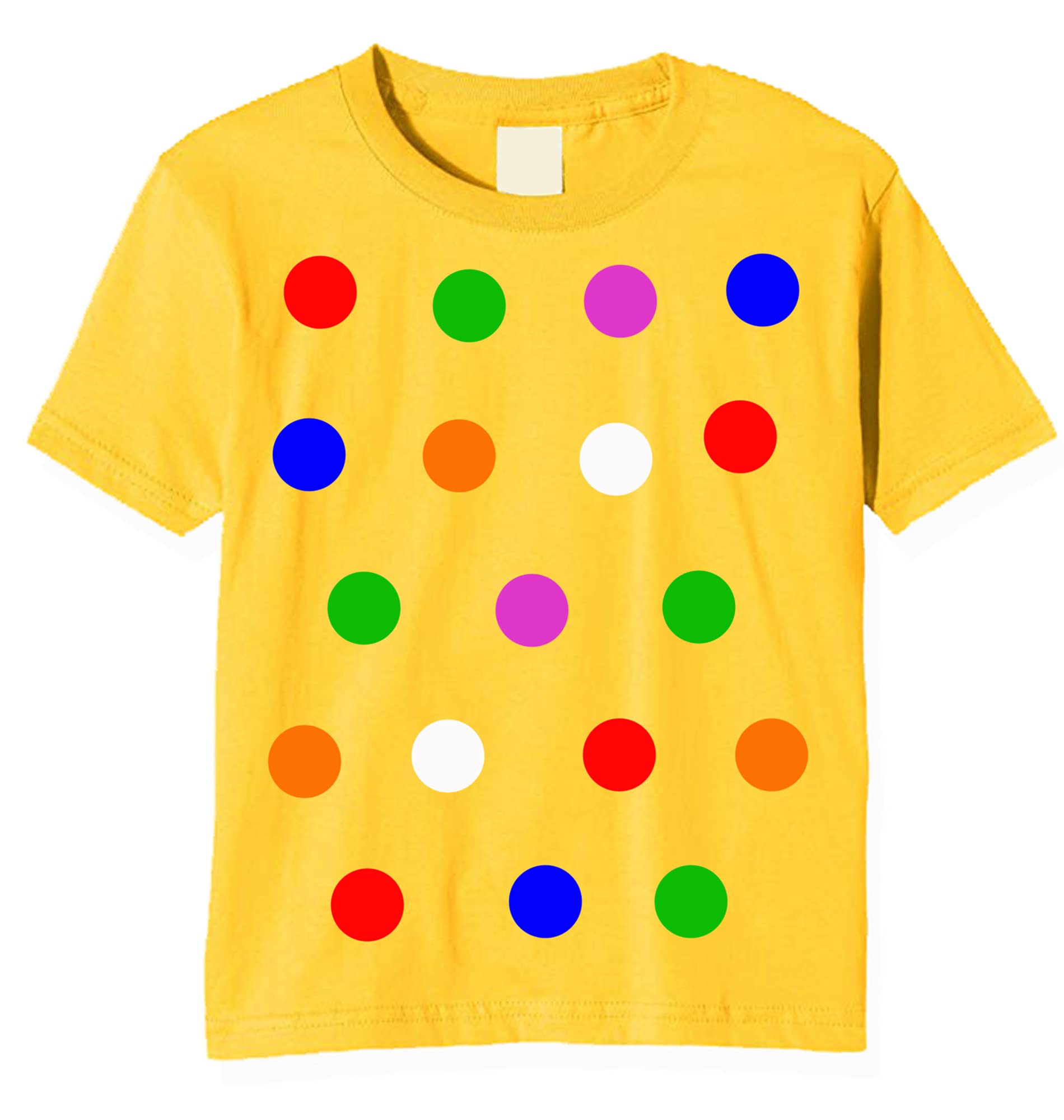 Zappatee Yellow Children's Coloured Spotty Dotty T Shirt L