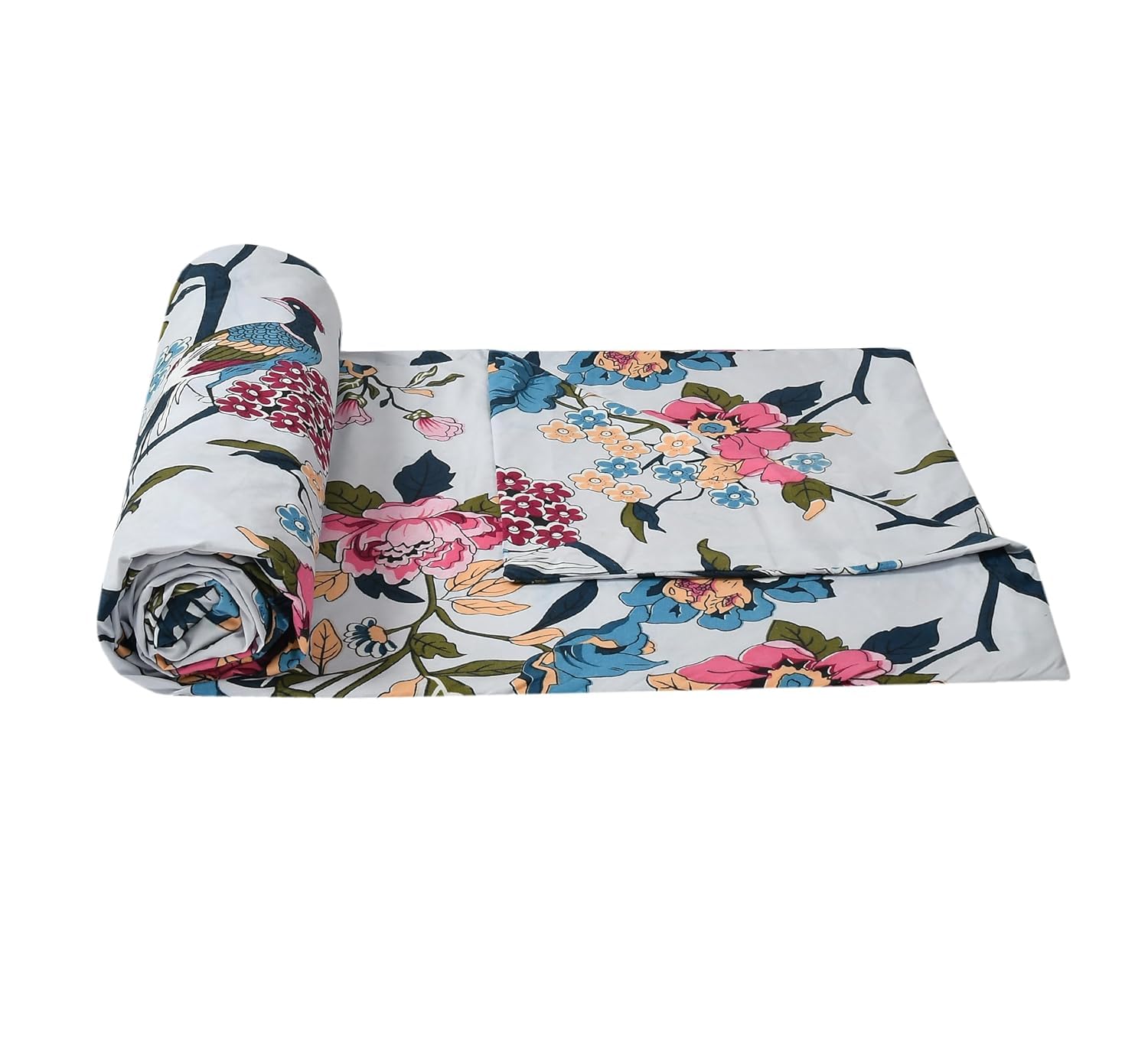 Jai BUN Home DÉCOR Super Soft Glace Cotton 320 TC Single Bed Size Razai Cover || Duvet Cover || Blanket Cover || Comforter Cover with Zipper, 60" x 90 ", Multicolor, 1 Pc-image-30