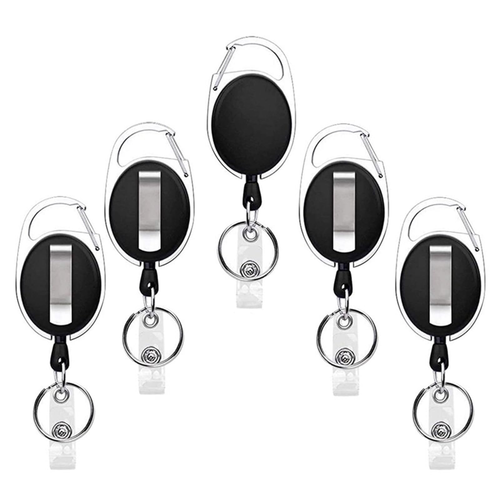 40 portatarjetas de identificación con forma huevo y clip extensible for cinturón Para Oficina