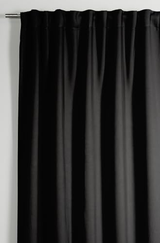 Sehlbach Cortinas confeccionadas Cinta, Dimout, Negro, 140 x 245 cm, Ahorran energía en Invierno, Repelen el Calor en Verano, Opacas, Cortina