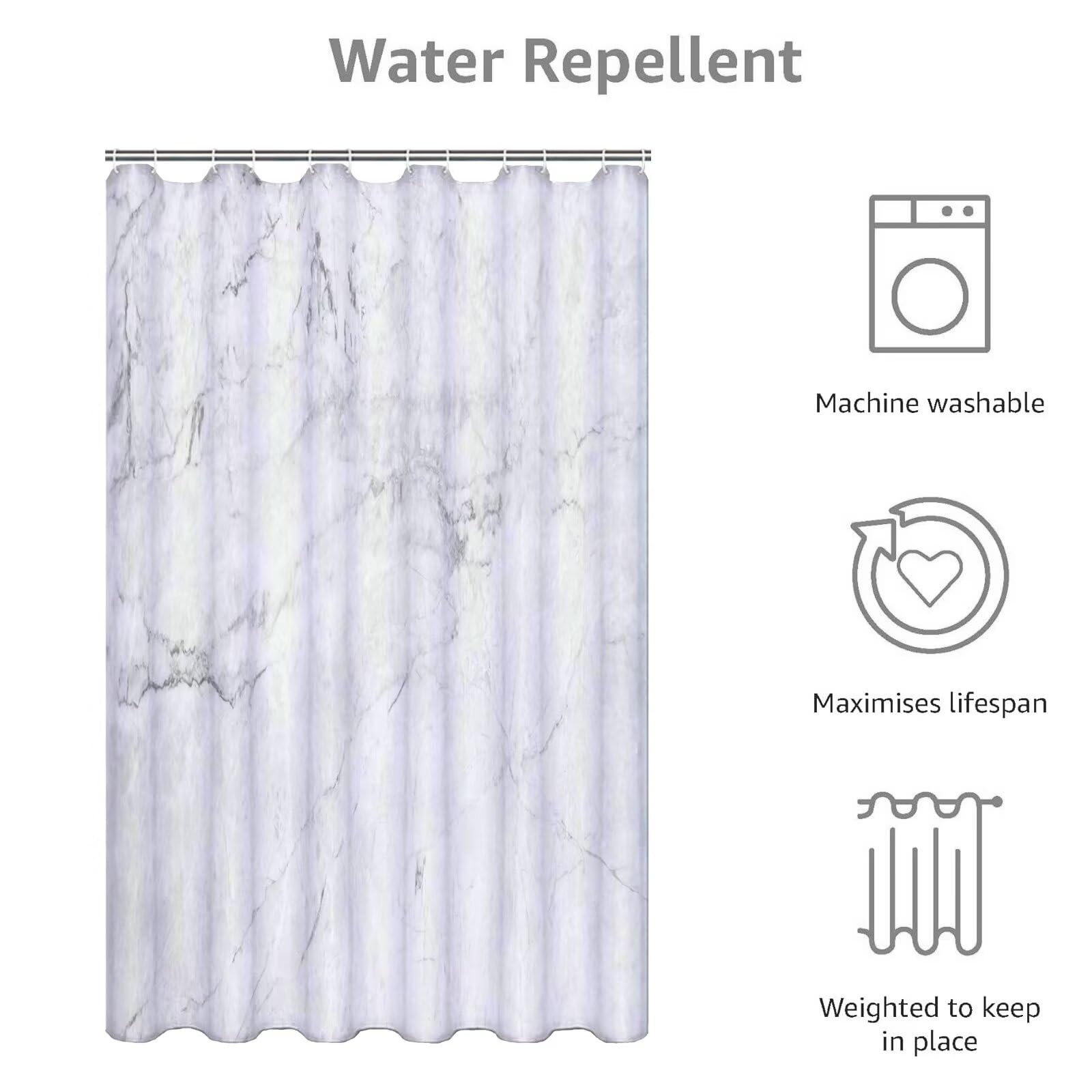 Rideau Douche 180x200cm Polyester Lavable en Machine Imperméable Tissu Rideaux de Douche avec 12 Crochets en C, Ourlet Lesté, pour Salle de Bain Domicile Baignoire Cabine, Hôtel (Nature Rétro) D#363