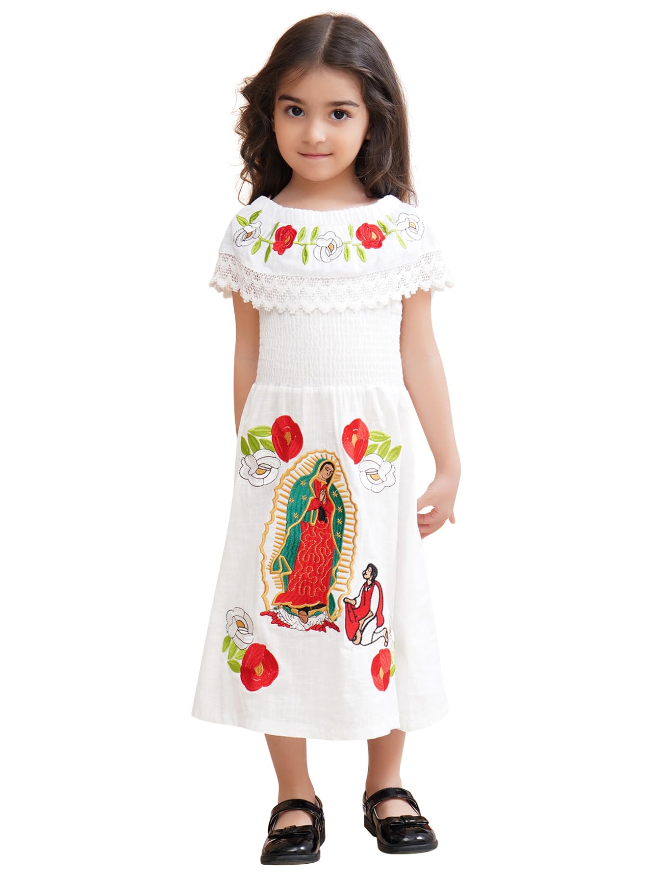 Mexican Dress for Girls Traditional Vestidos Mexicanos Cinco de Mayo Embroidered Dresser Toddler Kids